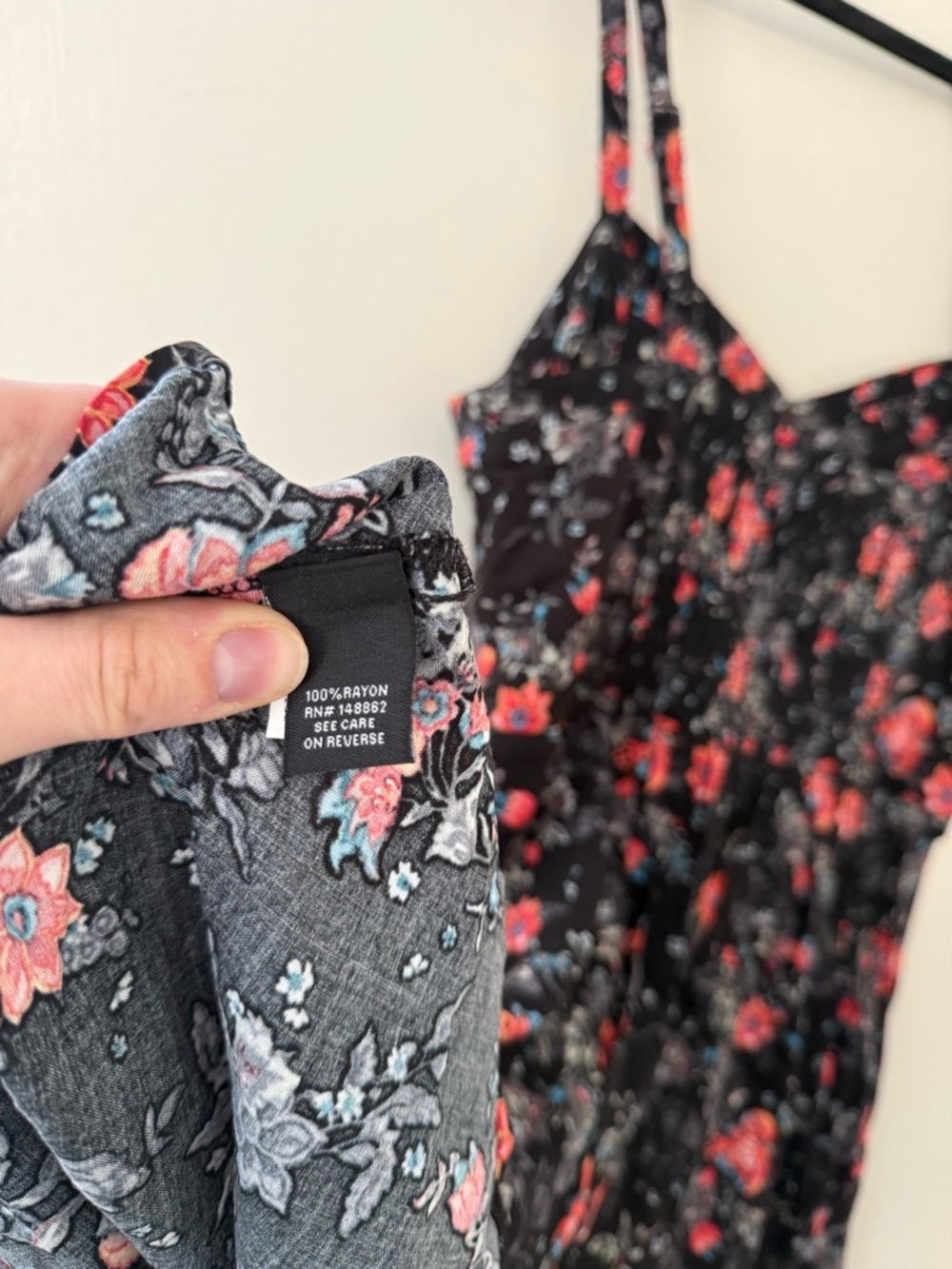 Torrid - Black Floral Skater Dress Smocked Sleeveless Summer NWOT Size 1 (16/18) - Picture 7 of 15